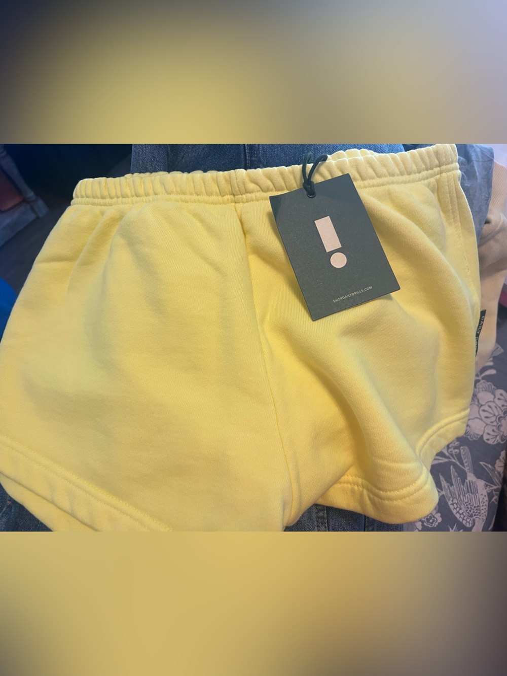 Daily Drills Yellow Elastic-Waist Athletic Shorts